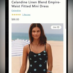 Celandine Linen Blended Empire - Waist Fitted Mini Dress